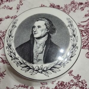 Vintage Old English Staffordshire Portrait Trinket Box